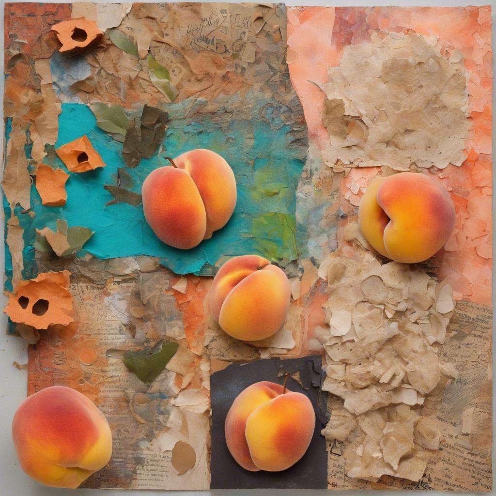 Artwork using peach pulp