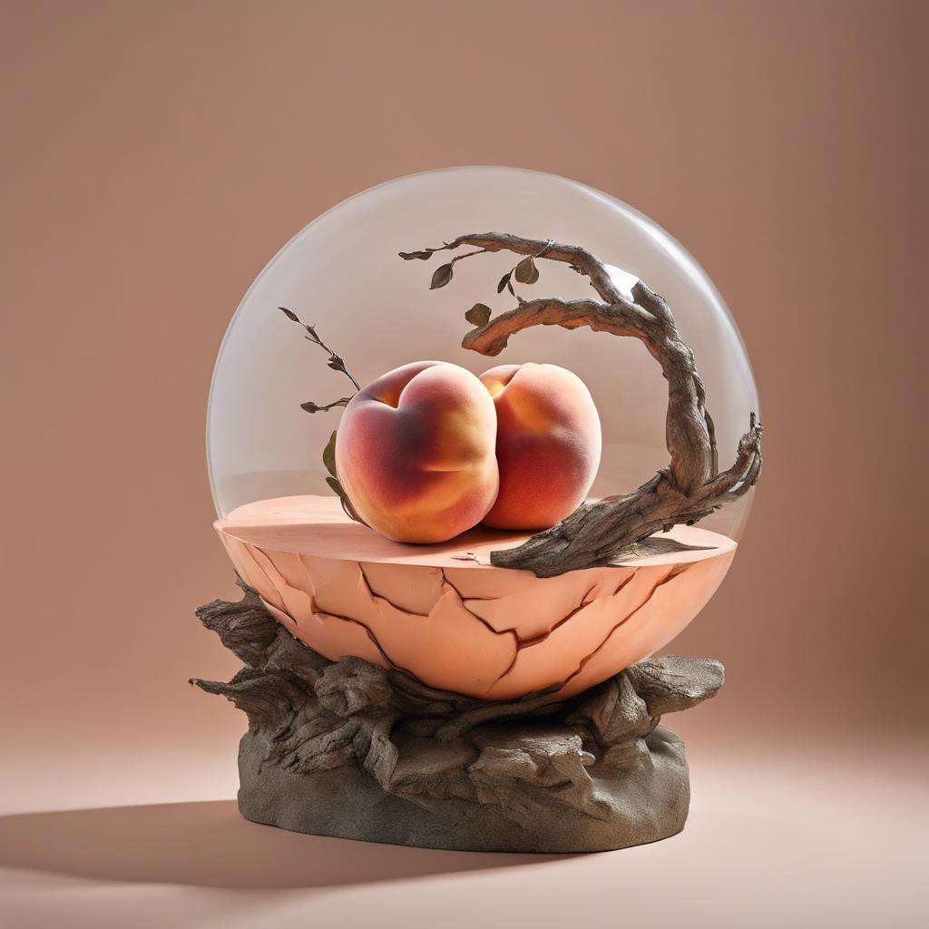 Peach sculpture